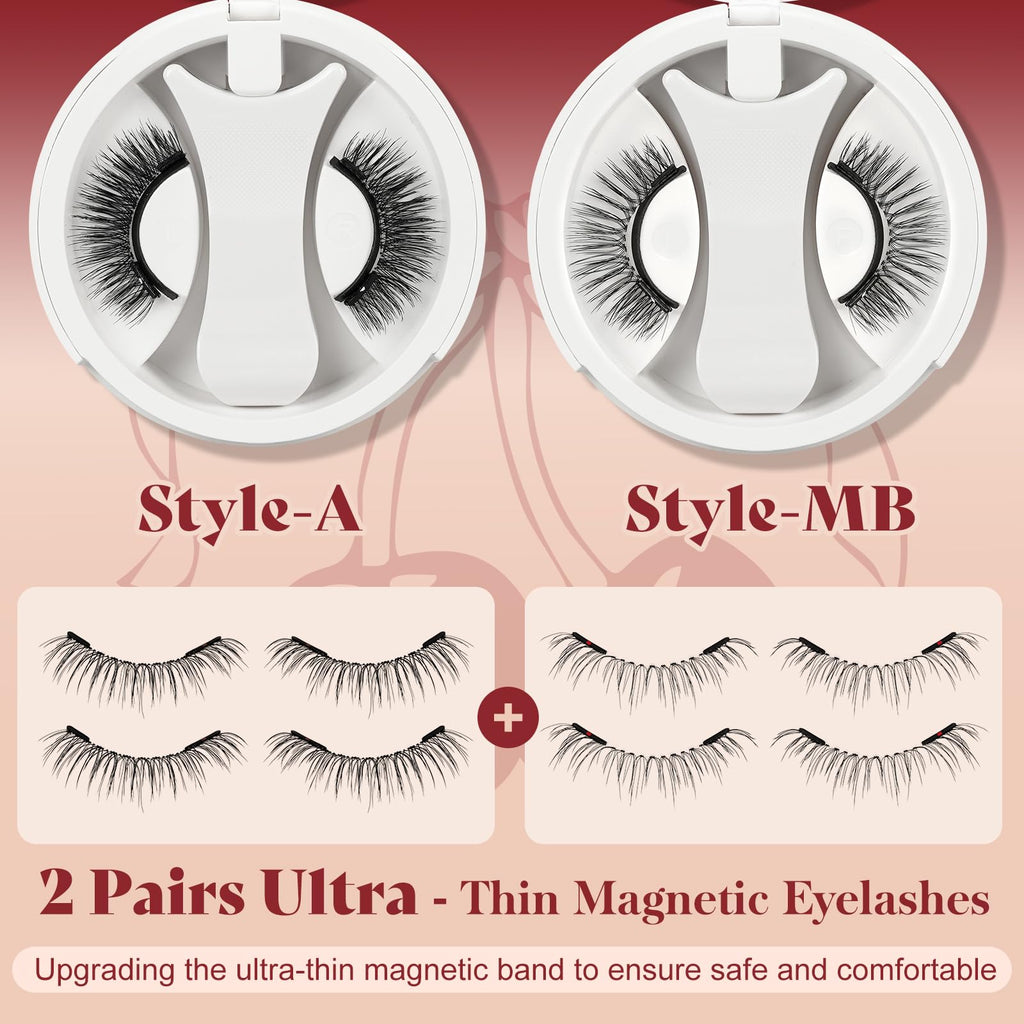 Higu Clace Magnetic Eyelashes with Applicator – 2 Pairs No Glue Needed, Reusable