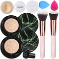 Hilareco Mushroom Head Air Cushion CC Cream Natural Foundation (02 Natural) – Sponge & Kabuki Brush