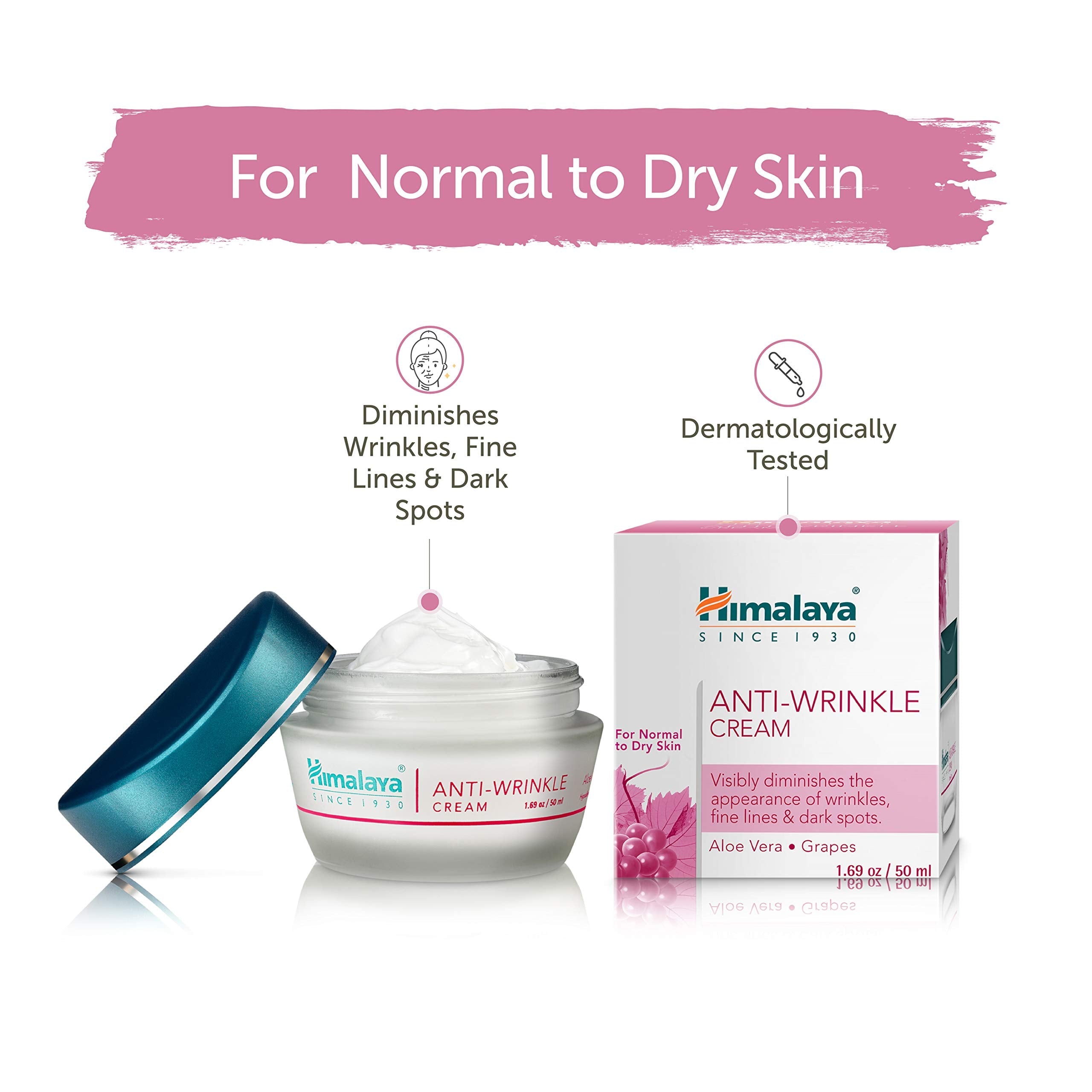 Himalaya Anti-Wrinkle Cream – Smooth Wrinkles, Fine Lines & Dark Spots, 1.69 oz (Pack of 2)