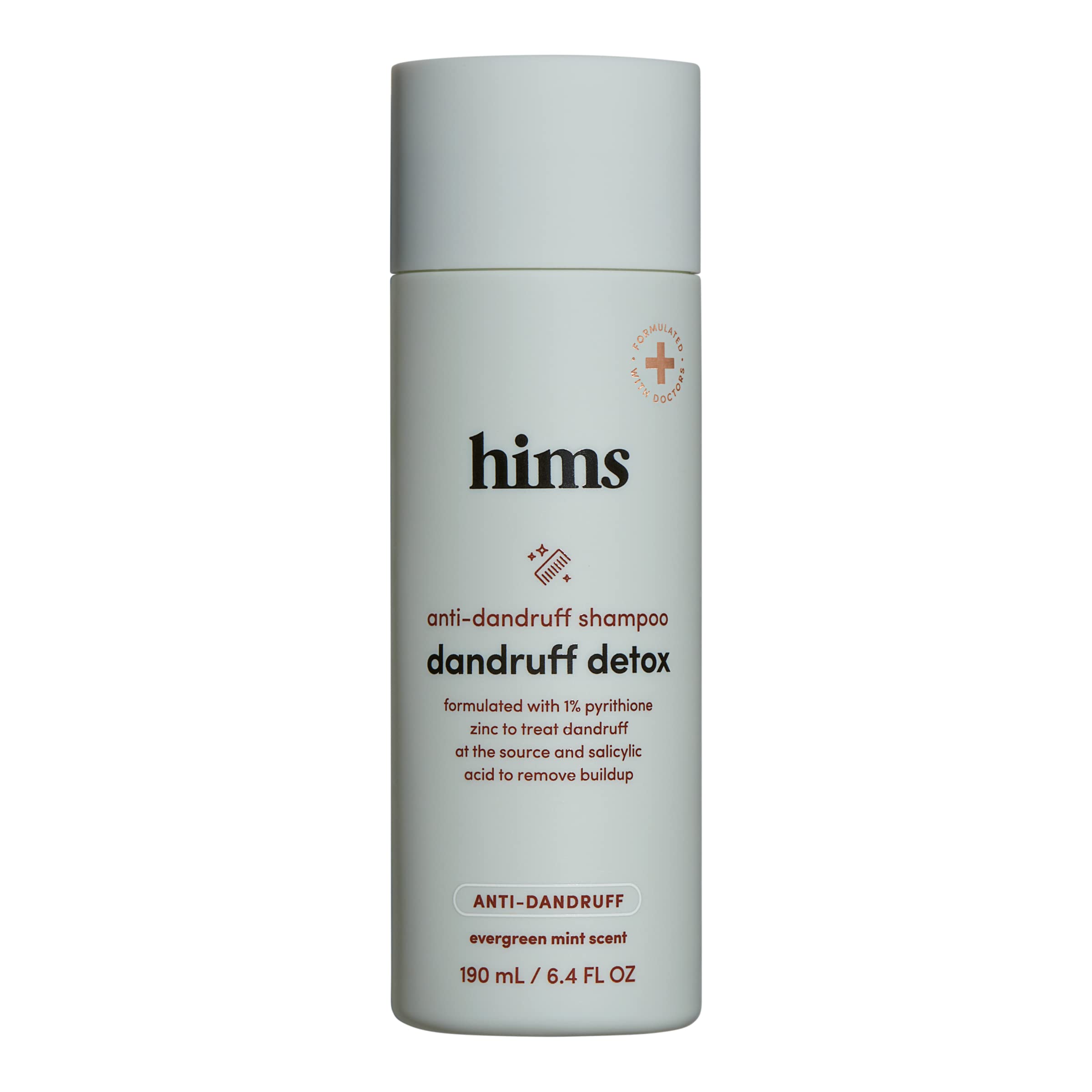 HIMS Dandruff Detox Anti Dandruff Shampoo – 1% Pyrithione Zinc, Argan Oil, Evergreen Mint, Paraben & Sulfate Free – 6.4 fl oz
