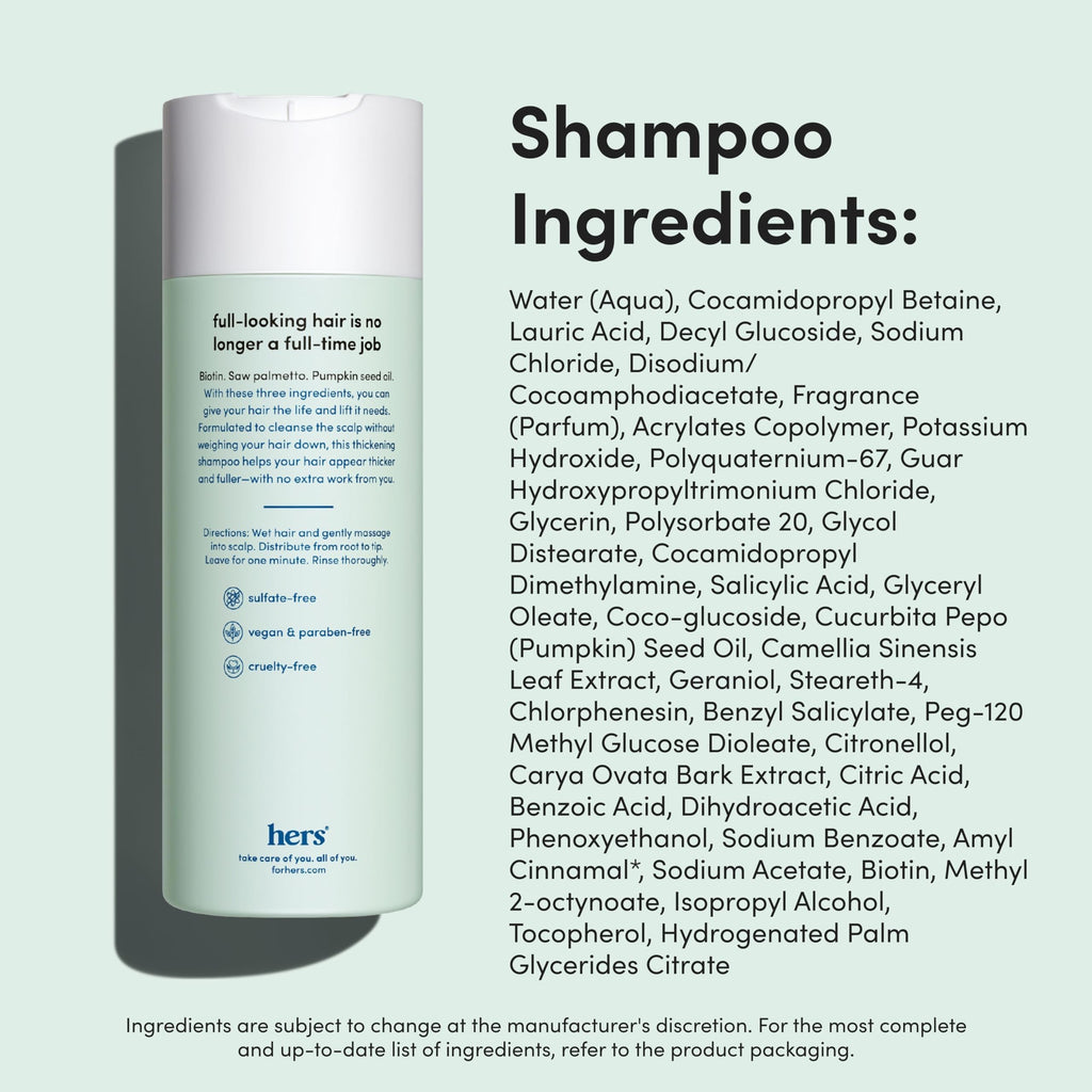 Hims & Hers Triple Threat Shampoo, Conditioner & 2% Minoxidil Set – Color-Safe, Paraben-Free