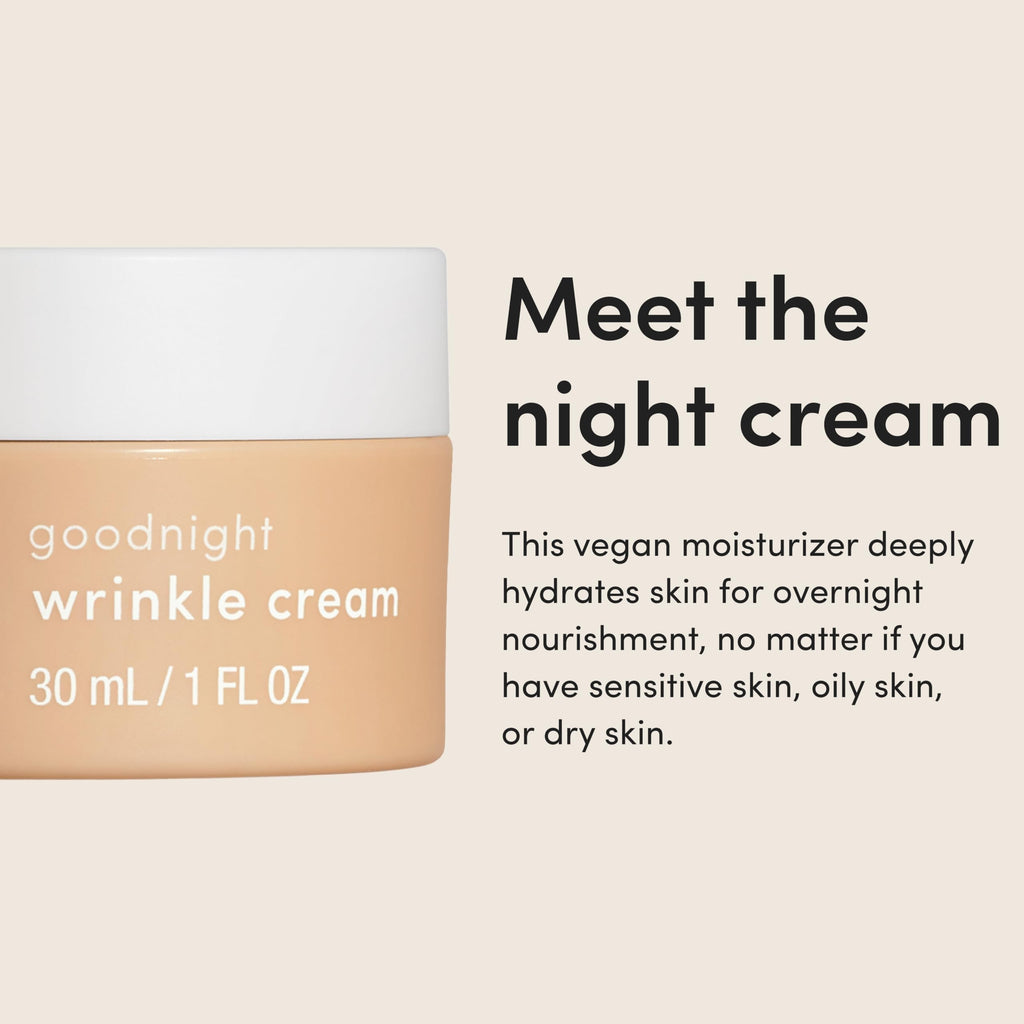 hims goodnight wrinkle cream for men – caffeine, hyaluronic acid, almond scent | vegan & cruelty-free 1oz