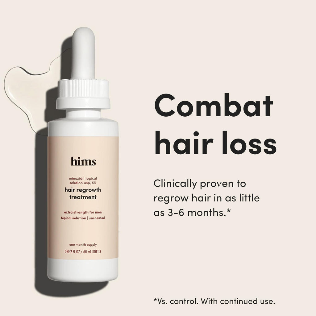 hims Hair Regrowth Treatment - 5% Minoxidil for Men | Extra Strength, Non-Greasy, Unscented (2 Pack) | Hims & Hers