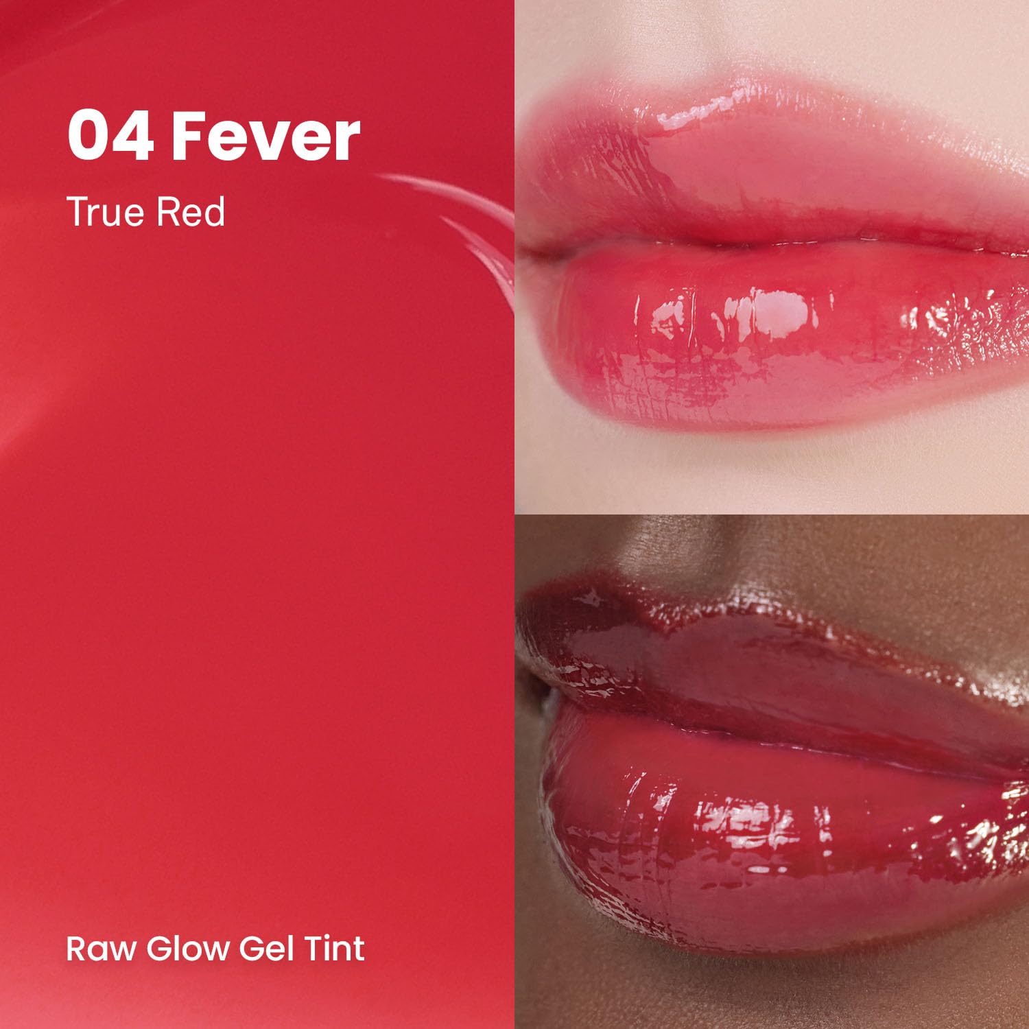 HINCE Raw Glow Lip Tint – Stain Glazed Glossy Lip Gloss, Non-Sticky & Long-Wearing, Vegan 0.13 fl oz (FEVER, 04)