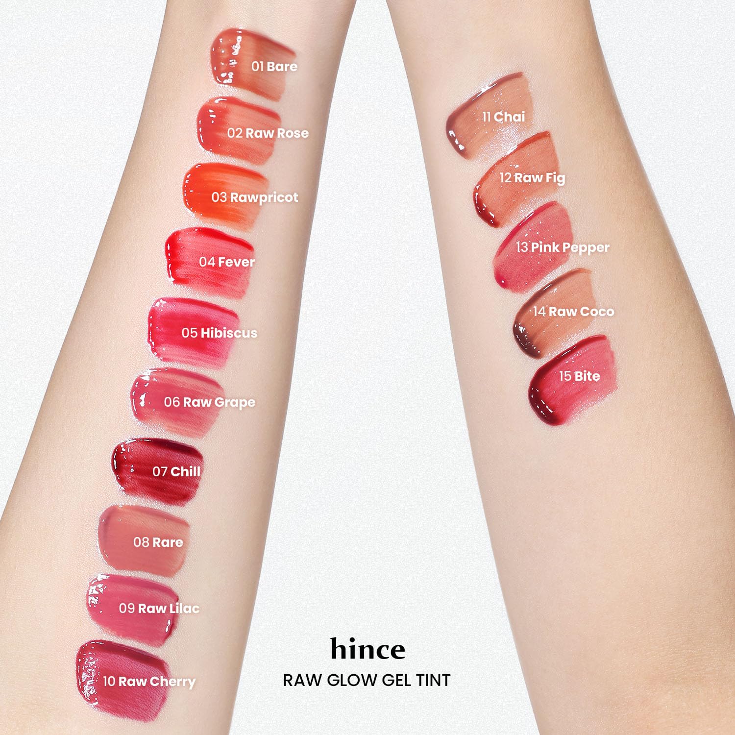 HINCE Raw Glow Lip Tint – Stain Glazed Glossy Lip Gloss, Non-Sticky & Long-Wearing, Vegan 0.13 fl oz (FEVER, 04)