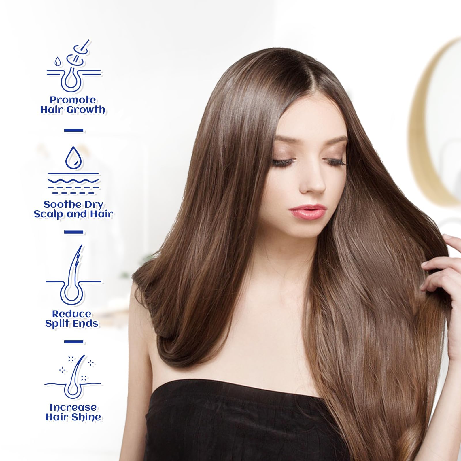 HIQILI Jojoba Oil 473ml – Pure Cold-Pressed Carrier Oil for Hair, Skin, Nails (Roller Bottle Included)