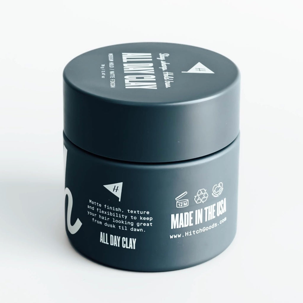 Hitch All Day Clay – Medium Hold, Matte Finish Hair Clay Pomade for Men