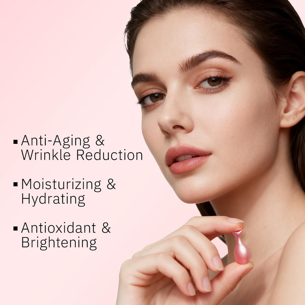 HKH Retinol Face Serum Oil – Anti-Aging Night Serum with Vitamin E, 48 Capsules, Non-Greasy & Travel‑Friendly