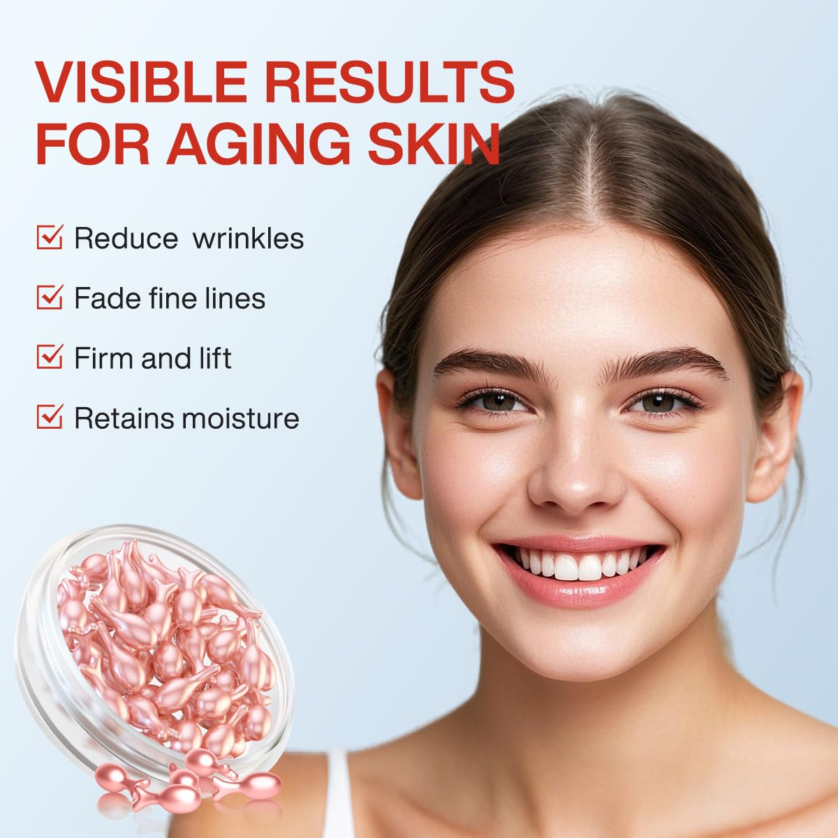 HKH Retinol Serum Capsules for Face – Anti-Aging Vitamin A & E (38 Caps), Travel-Friendly