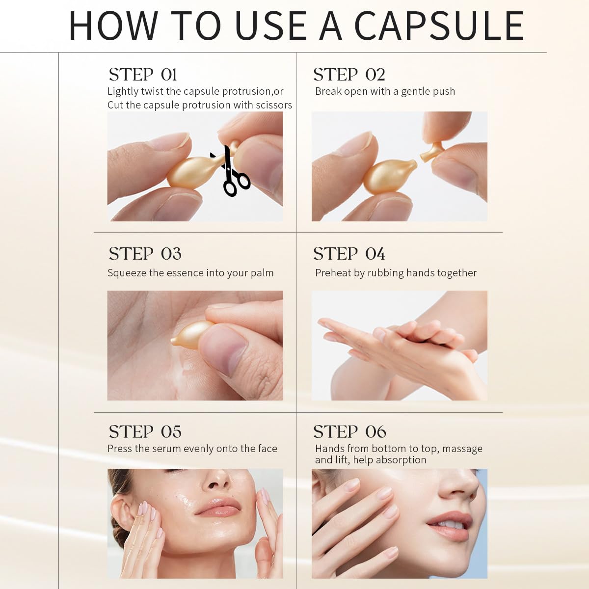 HKH Vitamin C Serum Capsules for Face – 38 Caps with Scissors | Hydrating Anti-Aging Serum