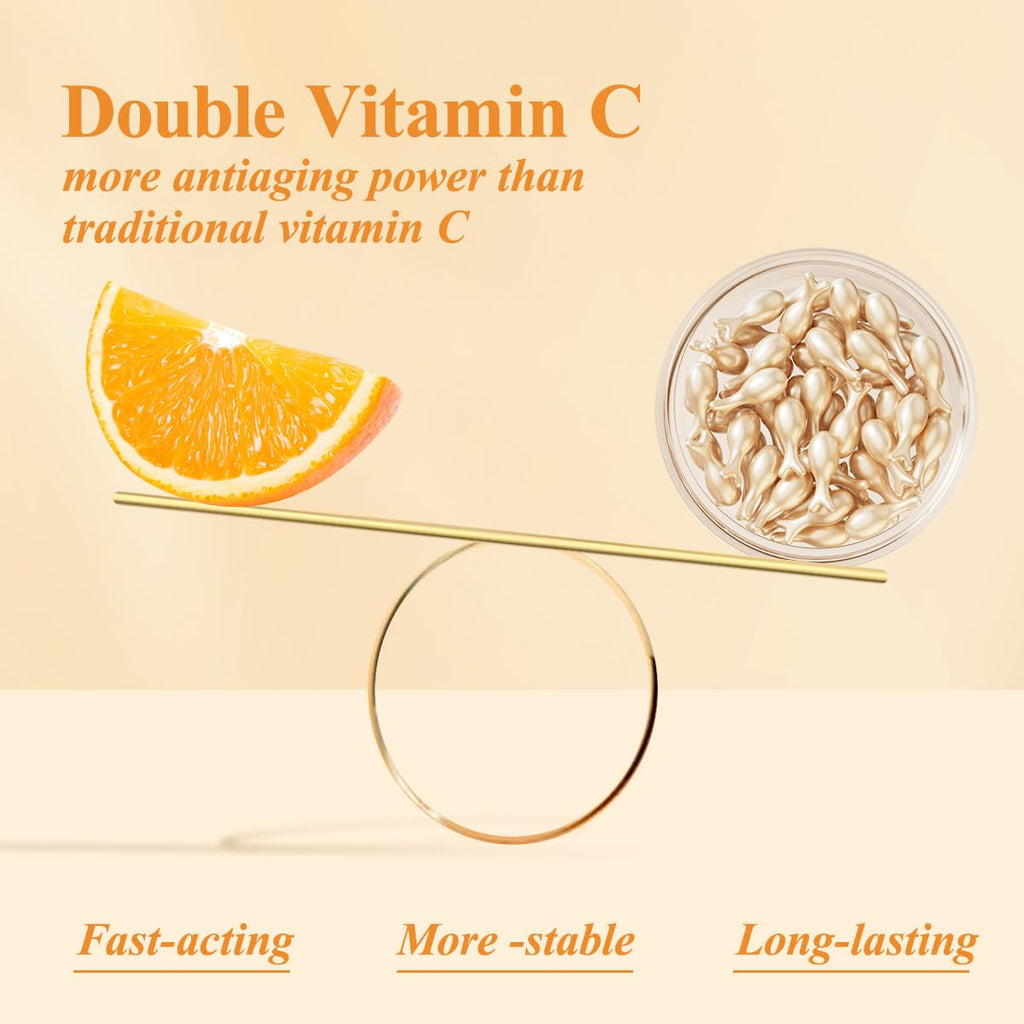 HKH Vitamin C Super Serum for Face – Vitamin C + E, Niacinamide, Travel Pack (76 Capsules)