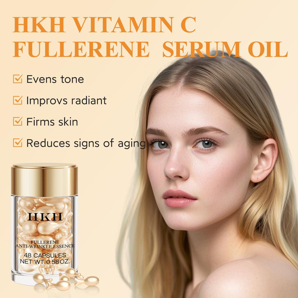 HKH Vitamin C Serum Oil with Vitamin E – Travel-Friendly 48 Capsules