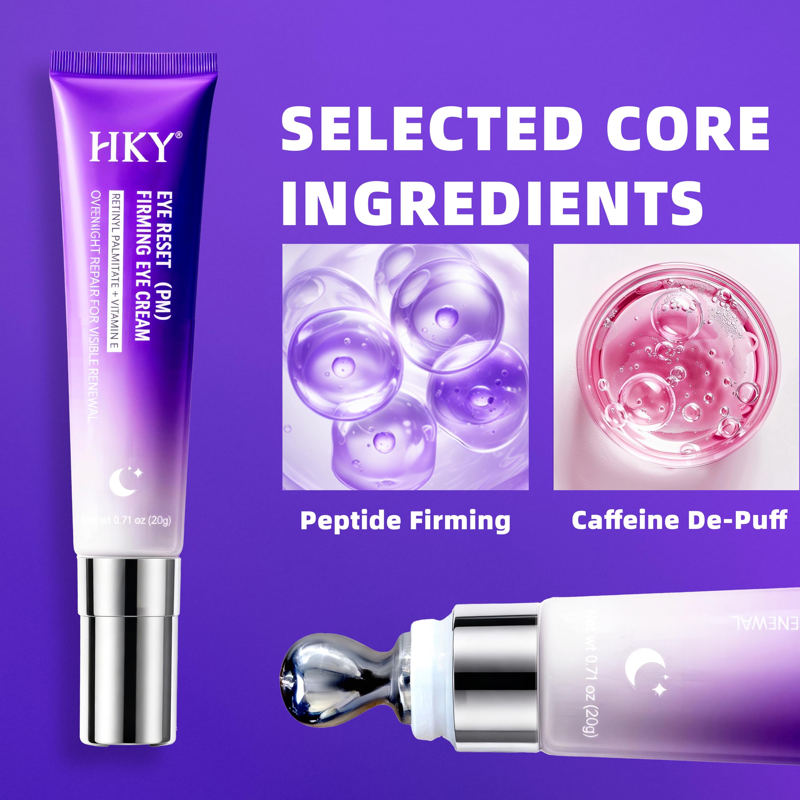 HKY Eye Cream – Overnight Firming for Dark Circles, Puffiness & Wrinkles