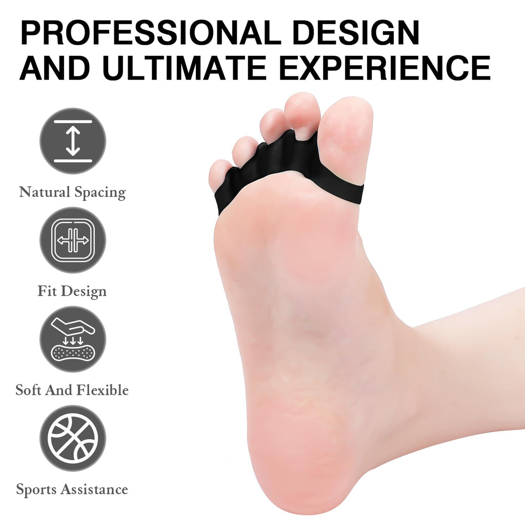 HLOES 8PCS Toe Spacers – Comfort, Alignment & Foot Care for Men & Women (Black)