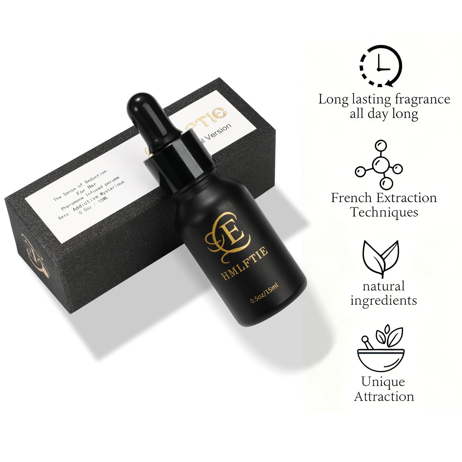 HMLFTIE Pheromone Perfume Oil for Women – Rose & Jasmine, Alcohol-Free