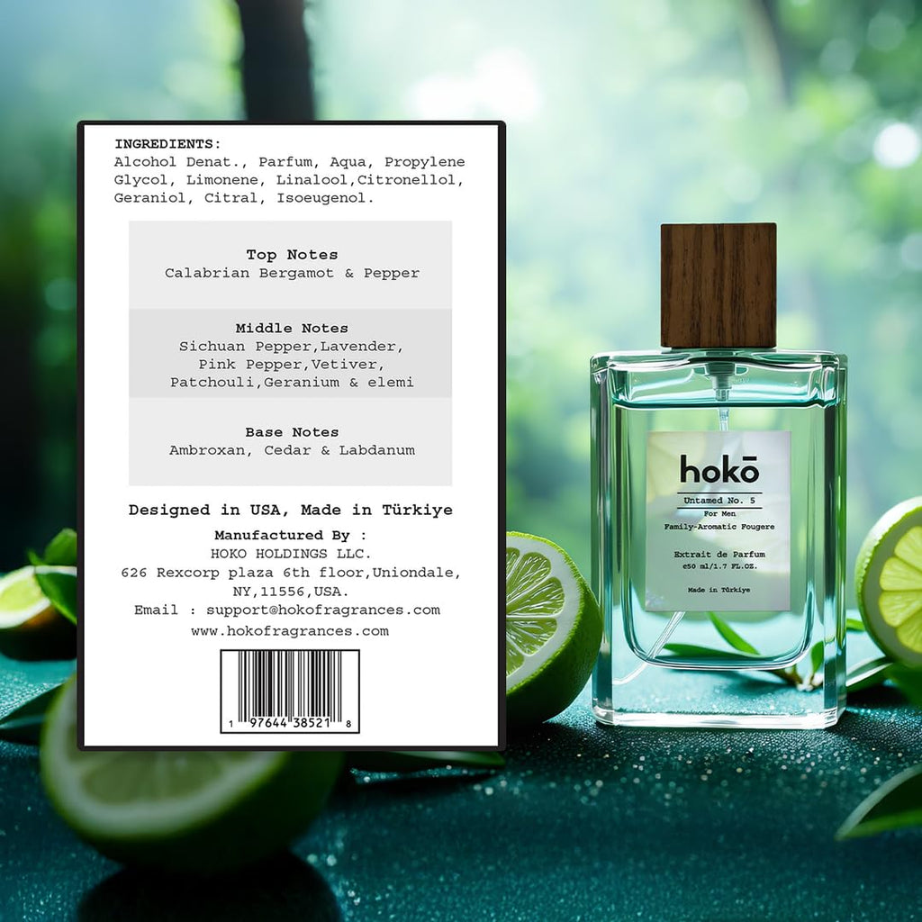 HOKO Untamed No. 5 – Spicy Bergamot, Pepper & Musk | Extrait de Parfum 1.7 oz