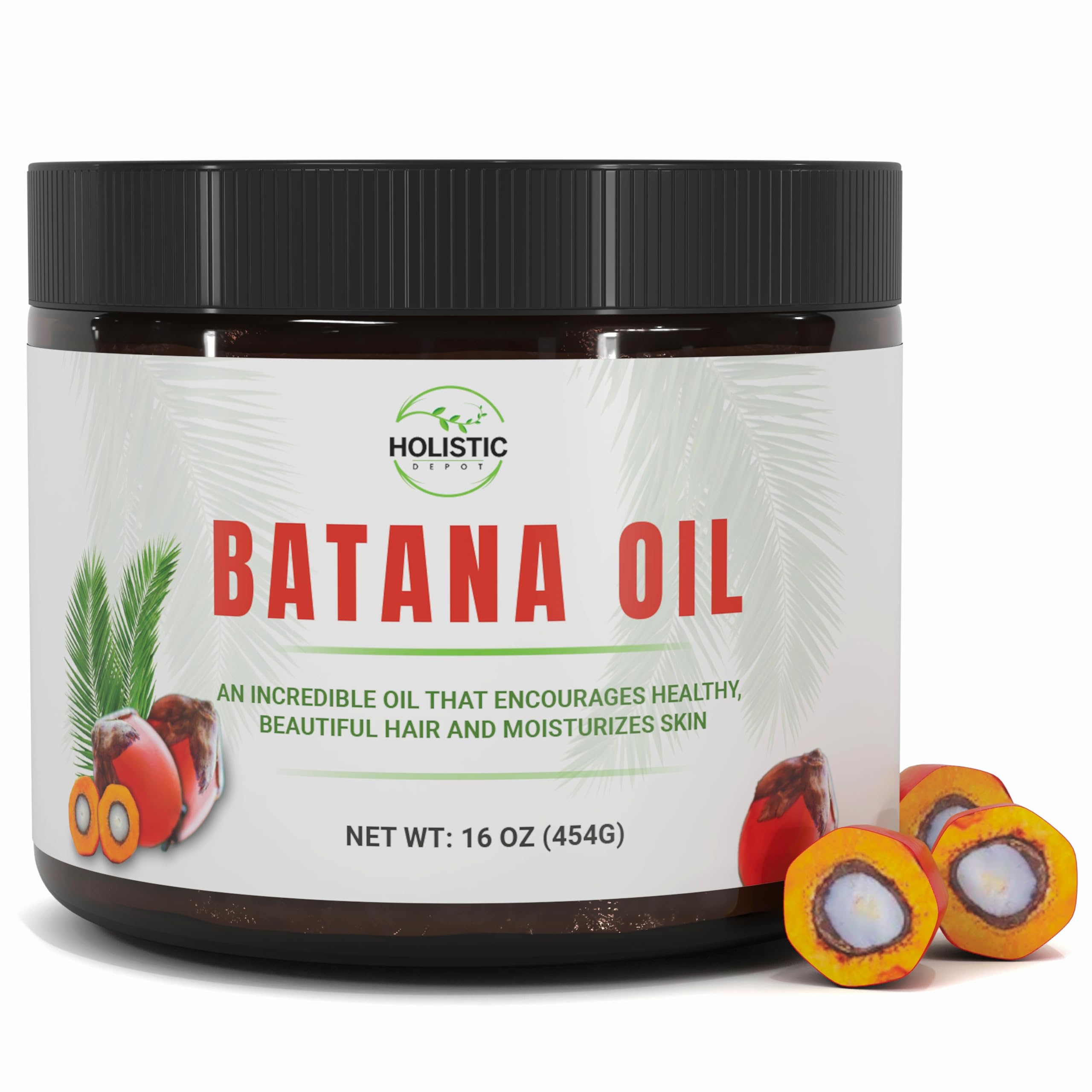 Holistic Depot Batana Oil – 100% Pure Honduran Hair & Skin Oil (16 oz)