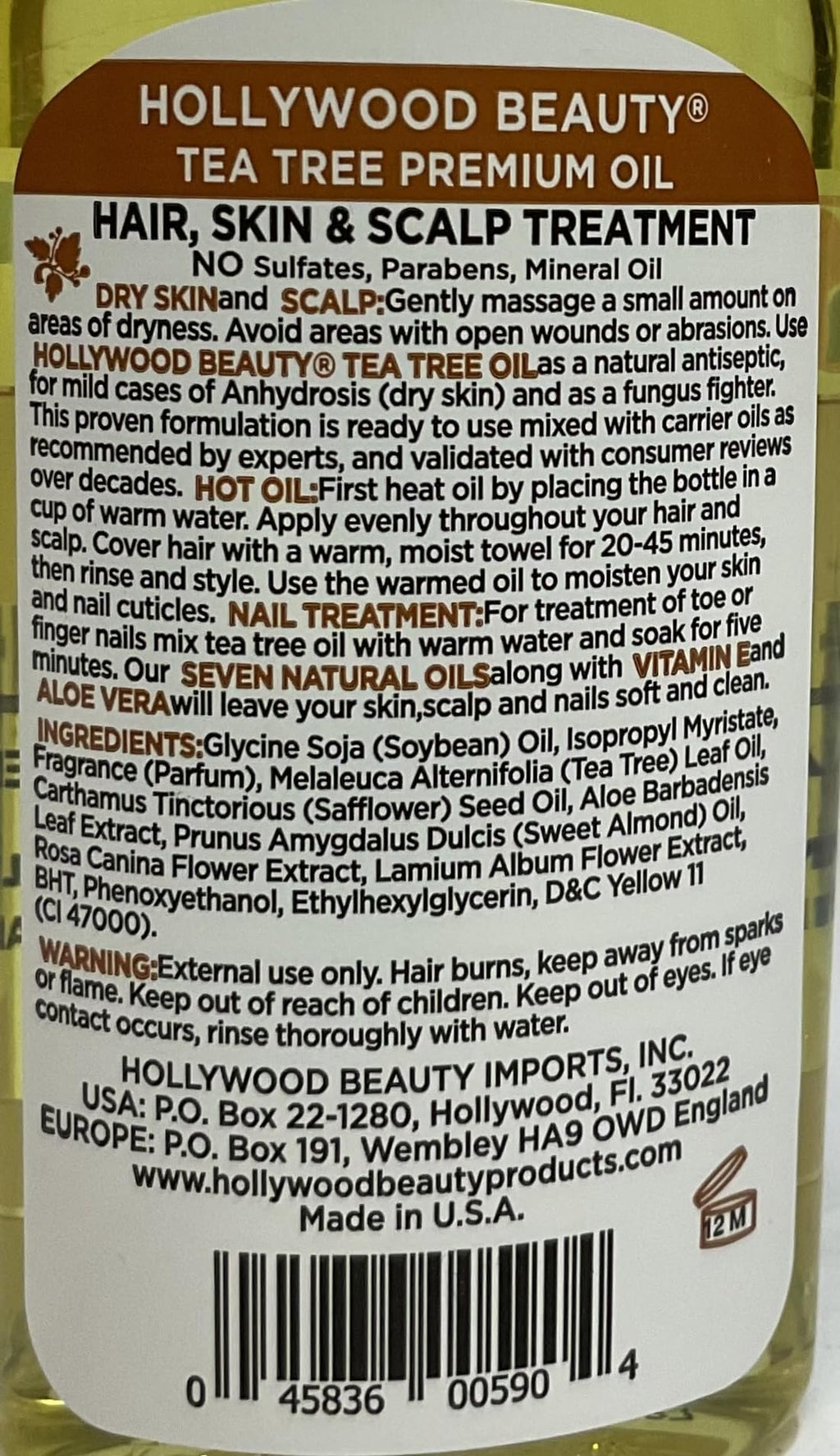 Hollywood Beauty Tea Tree Oil Skin & Scalp Treatment – 2 oz (Pack of 4)