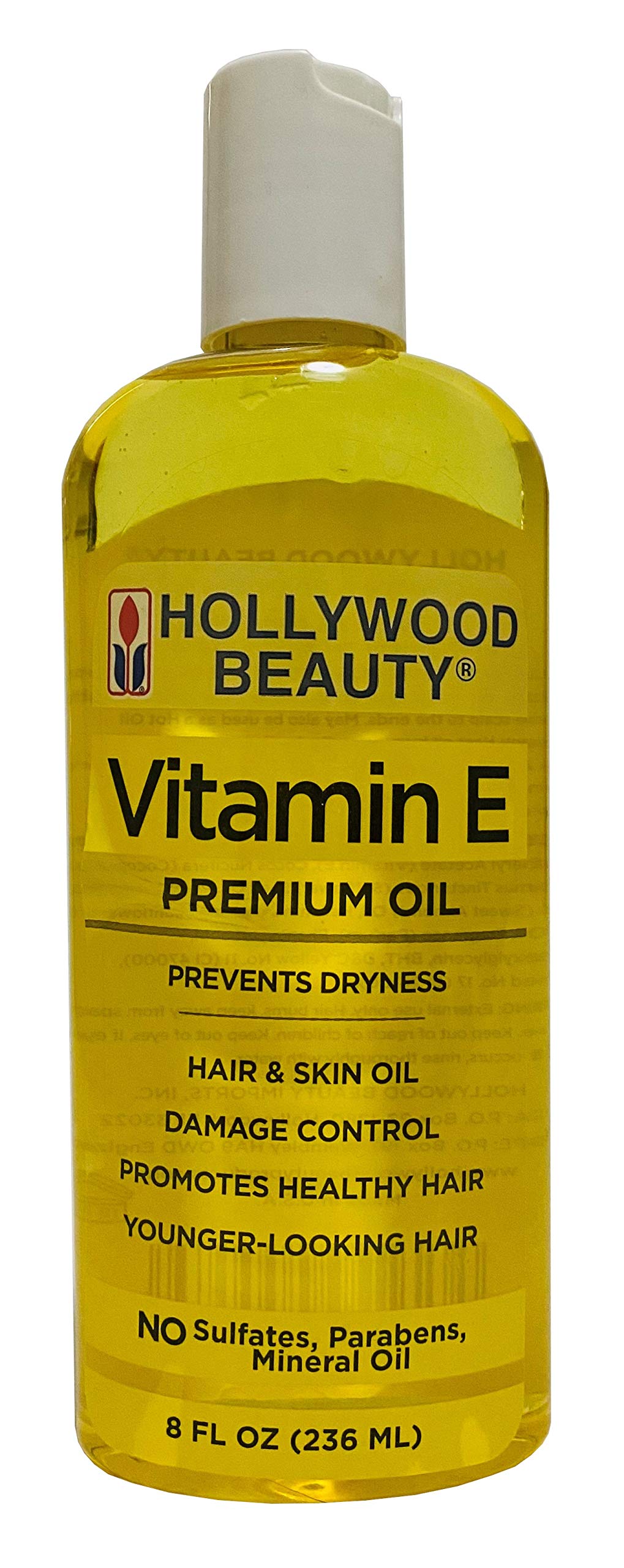 Hollywood Beauty Vitamin E Oil - Prevent Dryness, Rejuvenate Hair, Skin & Scalp | 8 oz (Pack of 2)