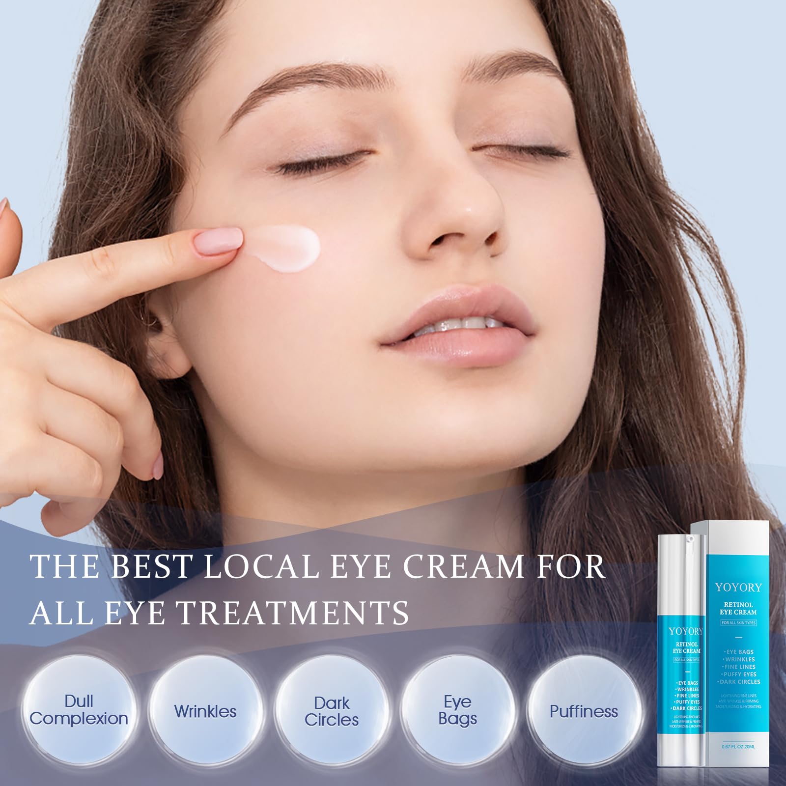 HOLYOM Retinol Under Eye Cream – Anti-Aging for Dark Circles, Puffiness & Fine Lines | Hydration (1 fl oz)