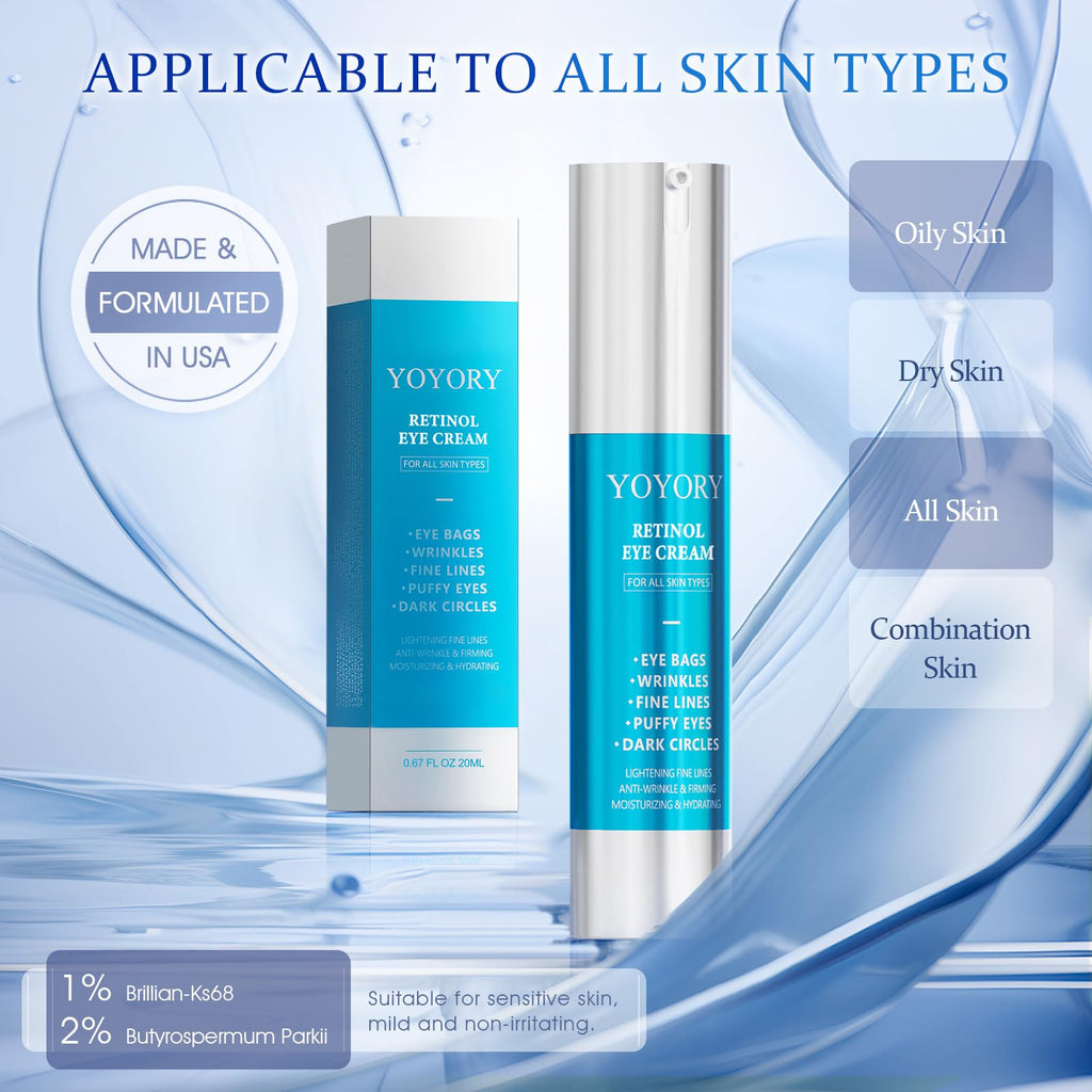 HOLYOM Retinol Under Eye Cream – Anti-Aging for Dark Circles, Puffiness & Fine Lines | Hydration (1 fl oz)