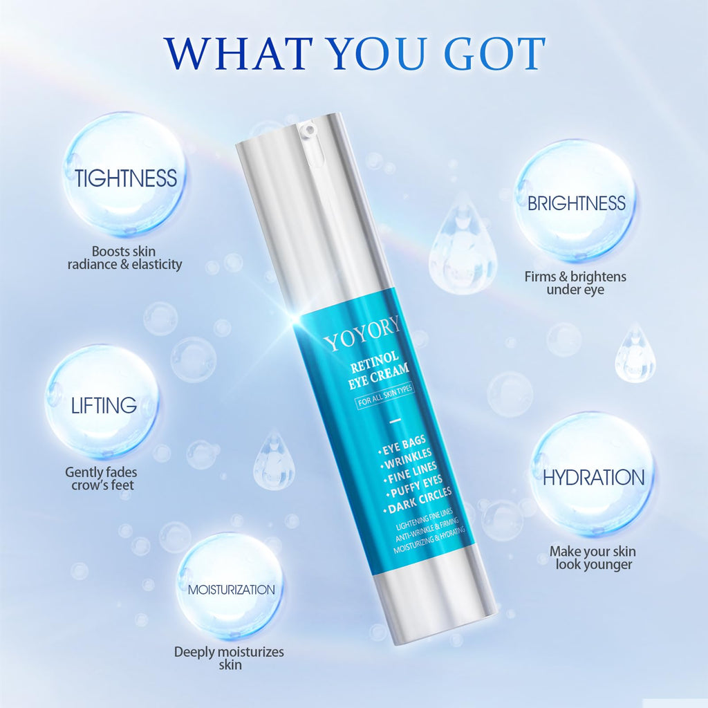 HOLYOM Retinol Under Eye Cream – Anti-Aging for Dark Circles, Puffiness & Fine Lines | Hydration (1 fl oz)