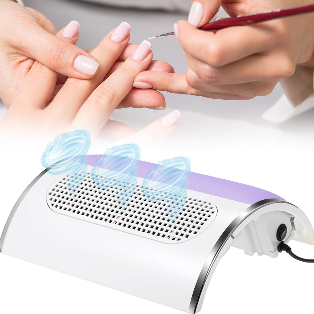 Hombasing Nail Dust Collector 80W – Dual Fan Vacuum for Acrylic Nails