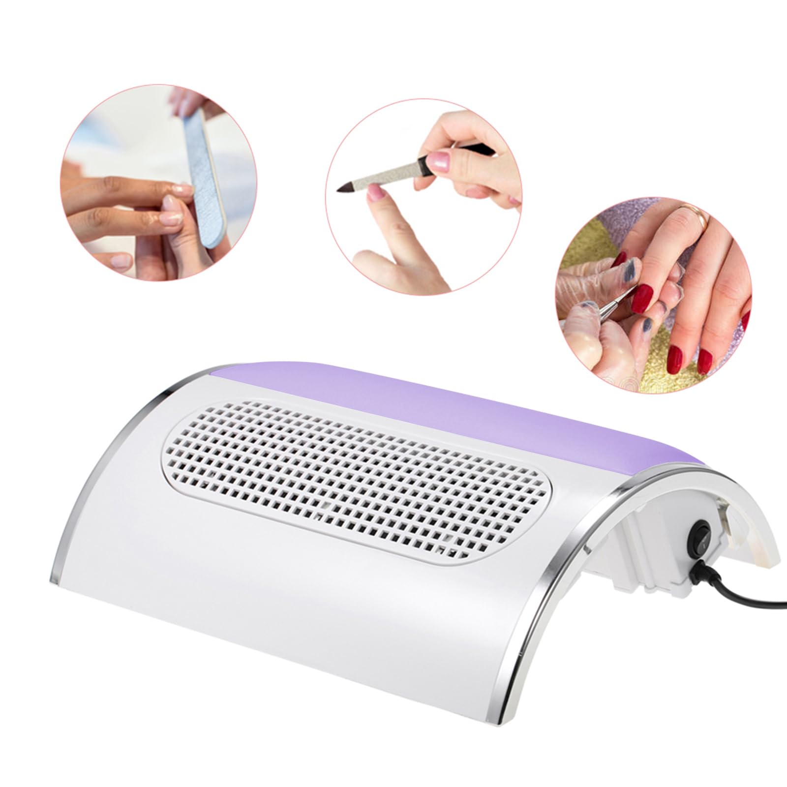 Hombasing Nail Dust Collector 80W – Dual Fan Vacuum for Acrylic Nails