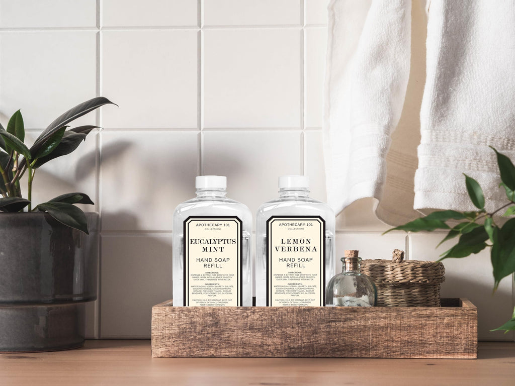 Apothecary 101 Hand Soap Refills – Lemon Verbena & Eucalyptus Mint | 2 x 78oz | Home & Body Company