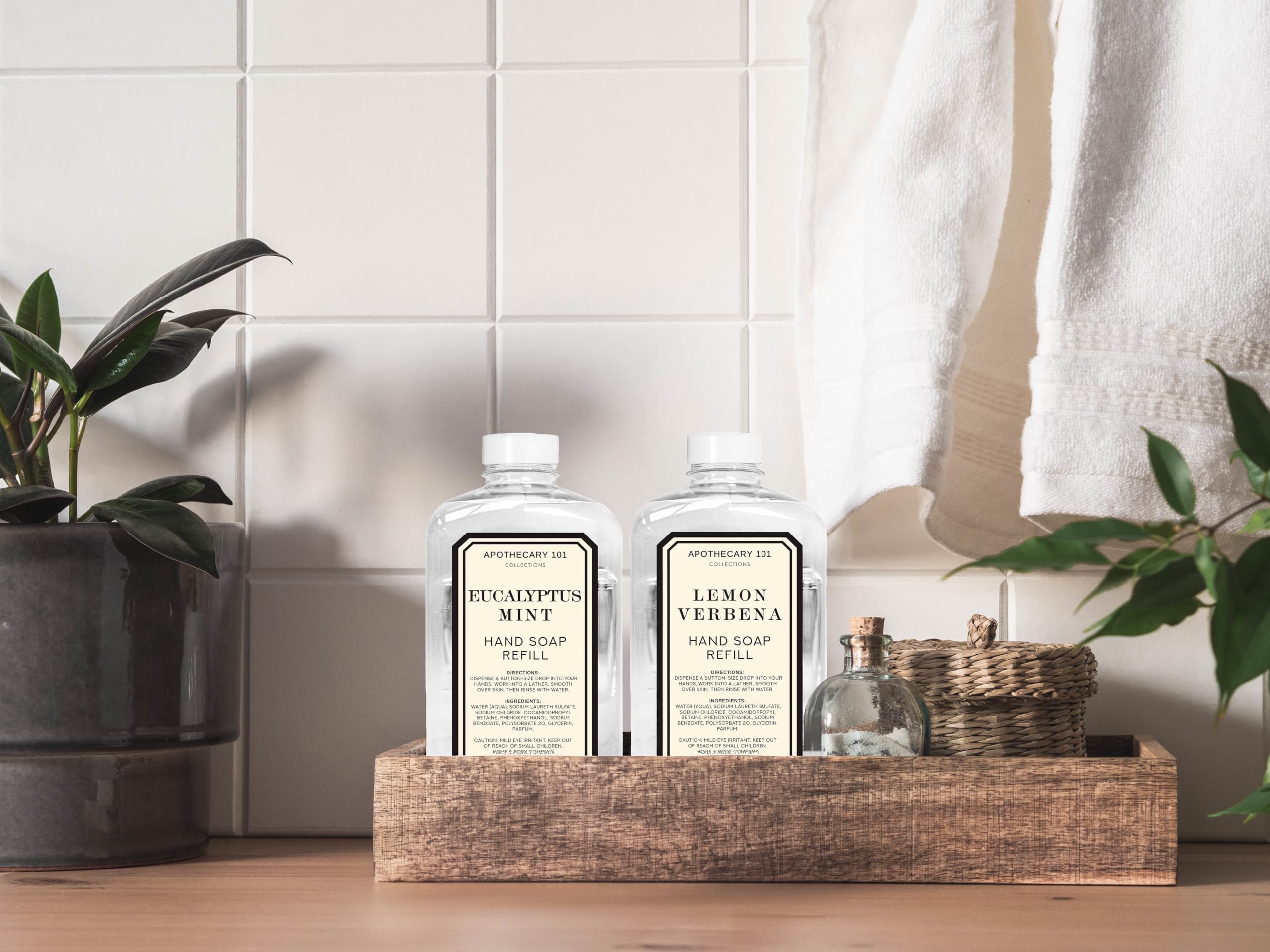 Apothecary 101 Hand Soap Refills – Lemon Verbena & Eucalyptus Mint | 2 x 78oz | Home & Body Company