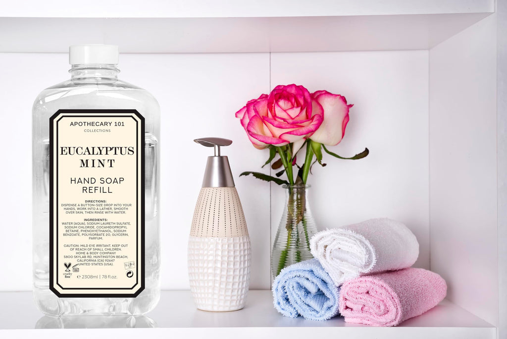 Apothecary 101 Hand Soap Refills – Lemon Verbena & Eucalyptus Mint | 2 x 78oz | Home & Body Company