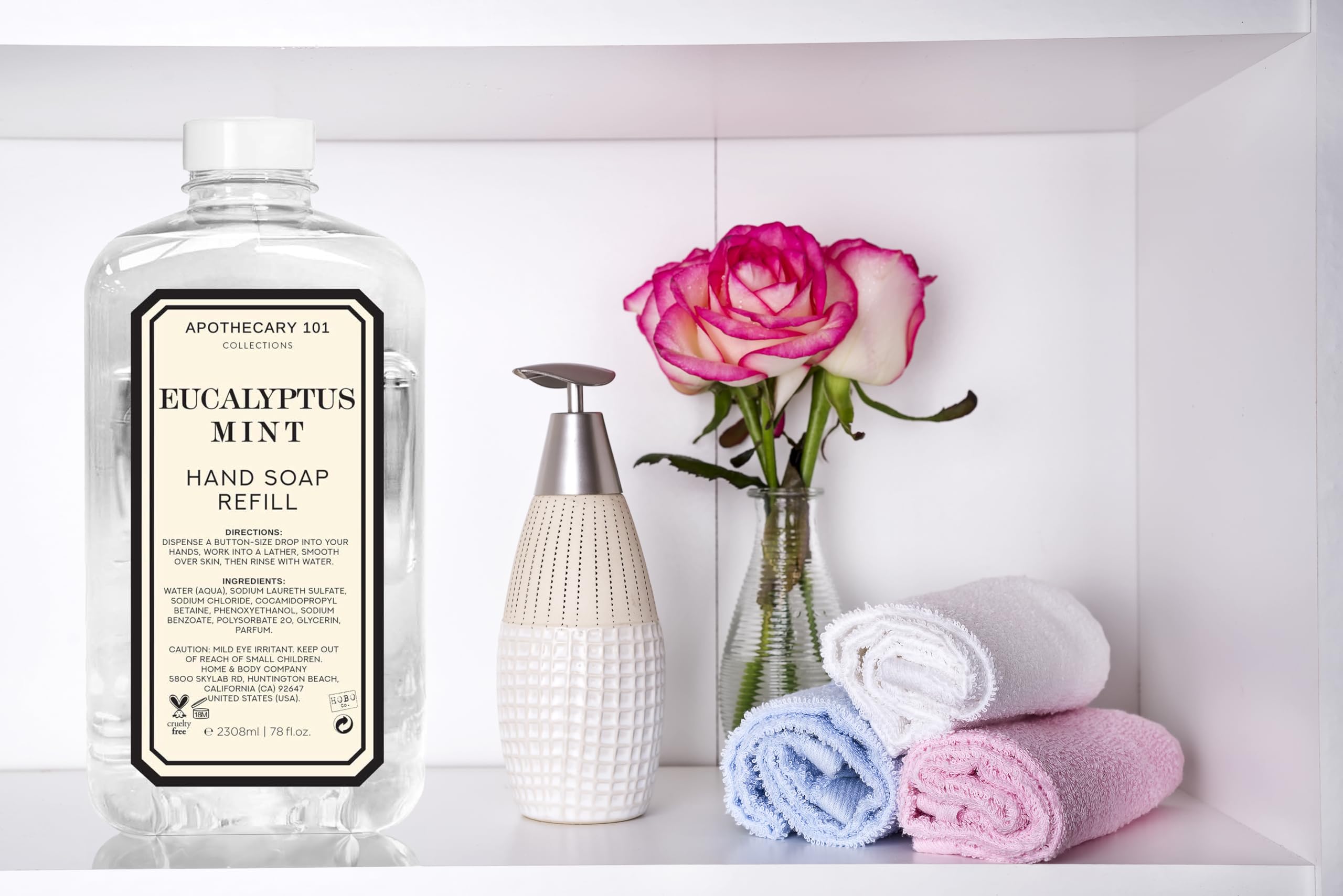 Apothecary 101 Hand Soap Refills – Lemon Verbena & Eucalyptus Mint | 2 x 78oz | Home & Body Company