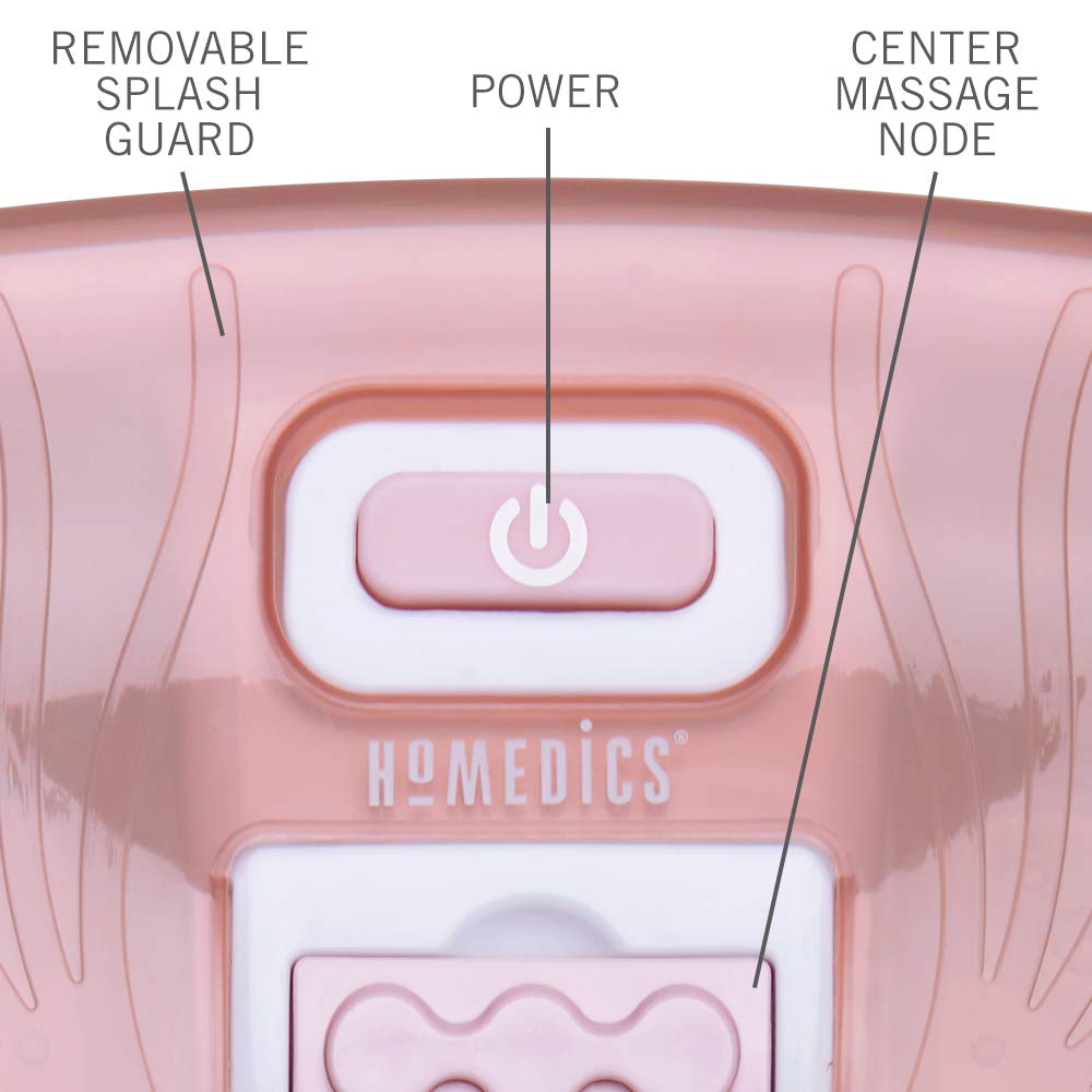 Homedics Bubble Bliss Deluxe Foot Spa – Heat, Bubbles & Raised Nodes (Pink)