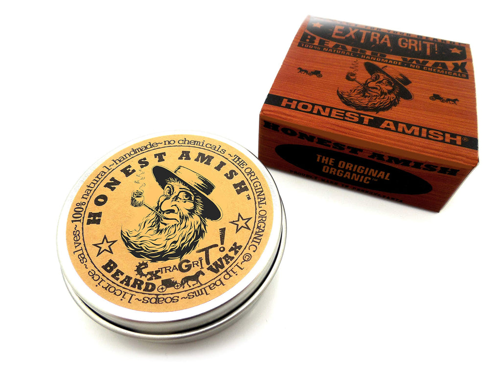 Honest Amish Extra Grit Beard Wax - Natural & Organic, 2 oz (Pack of 2)