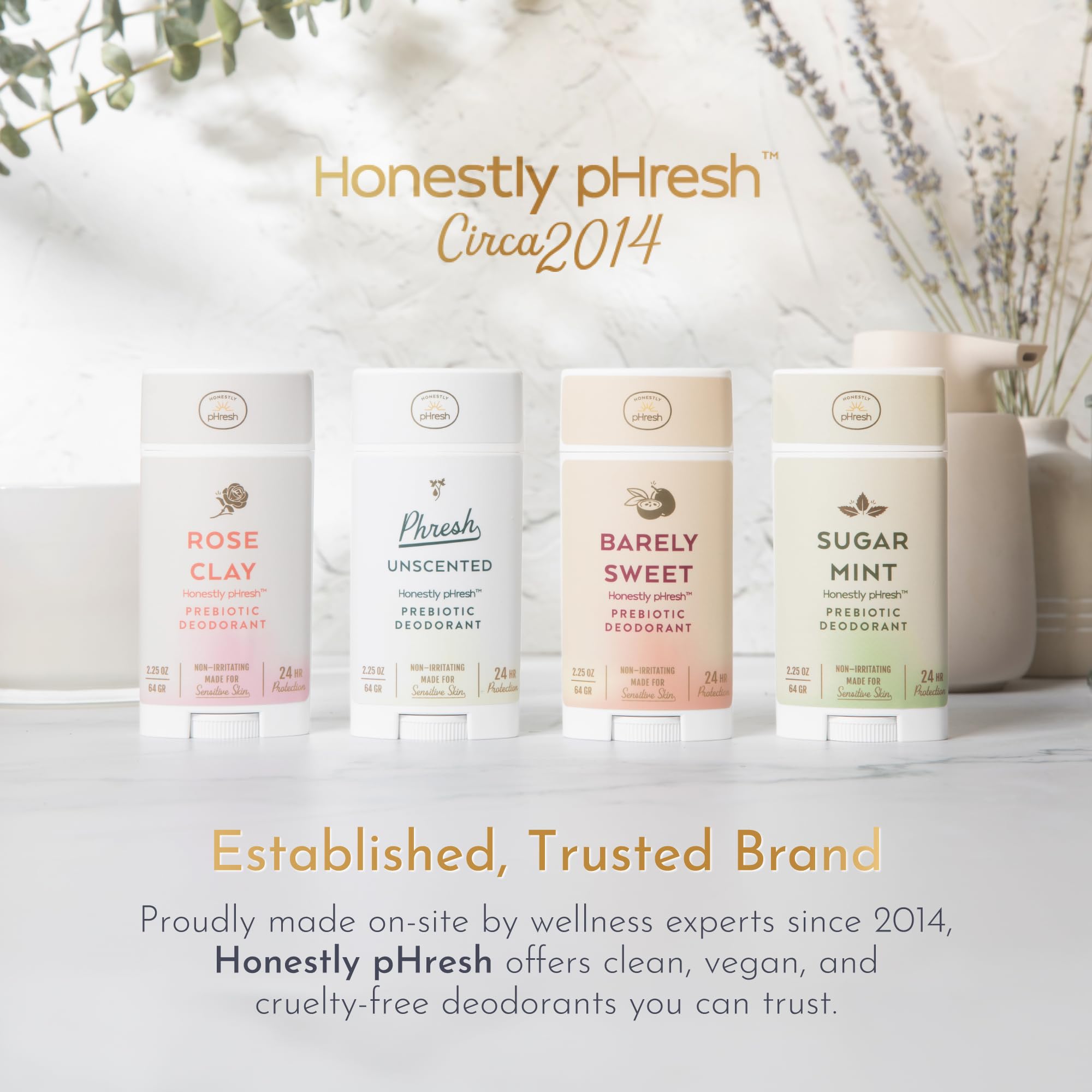 Honestly pHresh Prebiotic Natural Deodorant for Women – Aluminum & Baking Soda Free, Sugar Mint, 2.5 oz