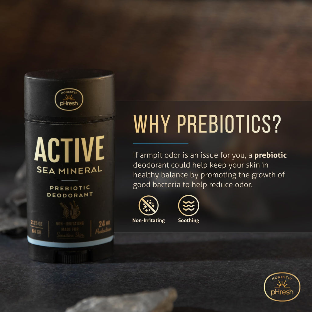 Honestly pHresh Prebiotic Deodorant for Men – Aluminum & Baking Soda Free, 24h Odor Protection, USA Made