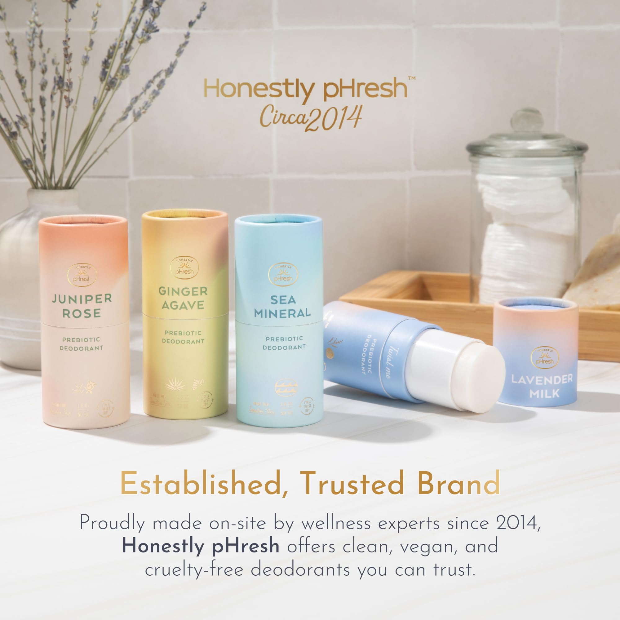 Honestly pHresh Twist-Up Deodorant — Baking Soda Free, Prebiotic Formula, Aluminum-Free | Juniper Rose