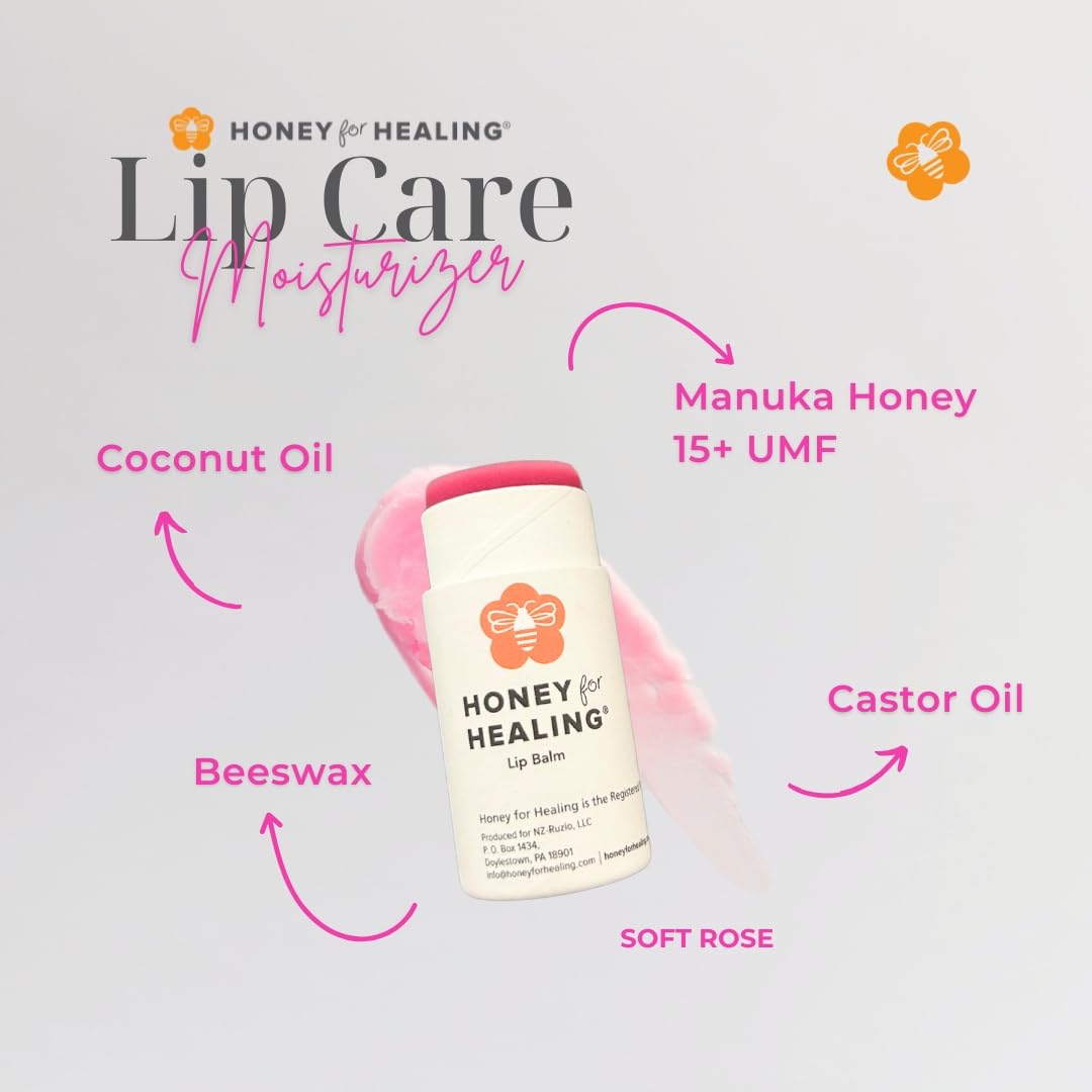 Honey for Healing Manuka Lip Balm 15+ UMF – Ultra-Hydrating Tint in Rose | 0.25 oz