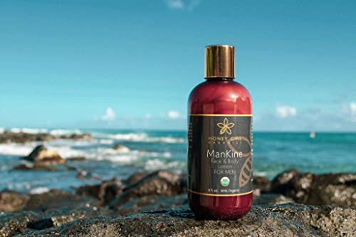 Honey Girl Organics ManKine Face & Body Lotion – USDA Organic, Beeswax, Royal Jelly, Propolis & Essential Oils | 8 oz