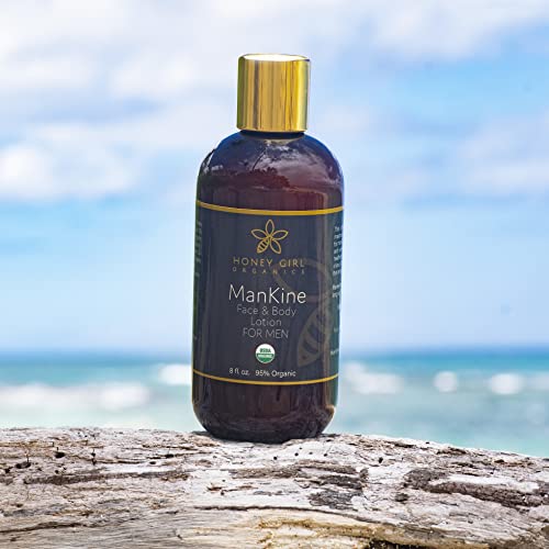 Honey Girl Organics ManKine Face & Body Lotion – USDA Organic, Beeswax, Royal Jelly, Propolis & Essential Oils | 8 oz