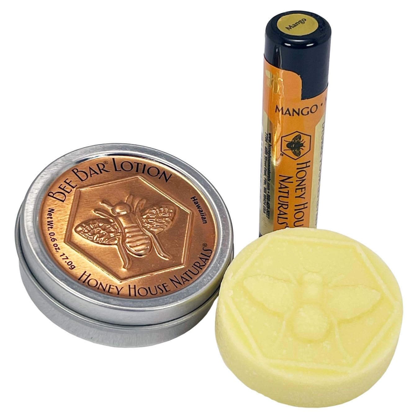 Honey House Naturals 2 Piece Gift Set – Lotion Bar & Mango Lip Butter – Made in USA (Variant Name, Pack of 2)