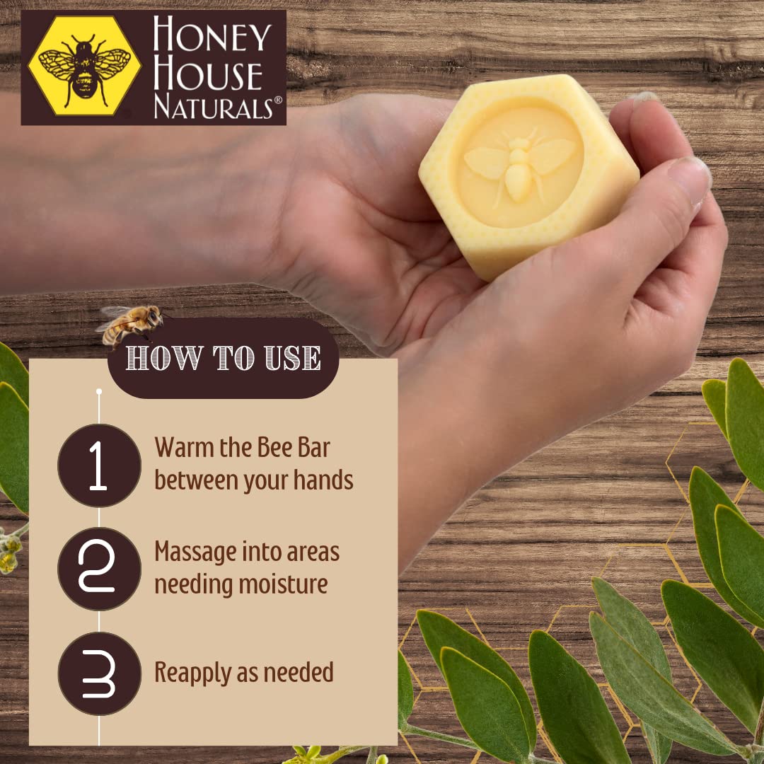 Honey House Naturals 2 Piece Gift Set | All-Natural Moisturizing Bee Bar & Lip Butter, Peppermint | Made in USA