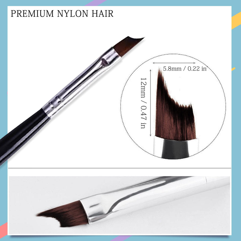 Honey Joy Oblique Head French Tip Nail Brush – Black Handle, Pack of 2 for UV Gel & Acrylic Painting
