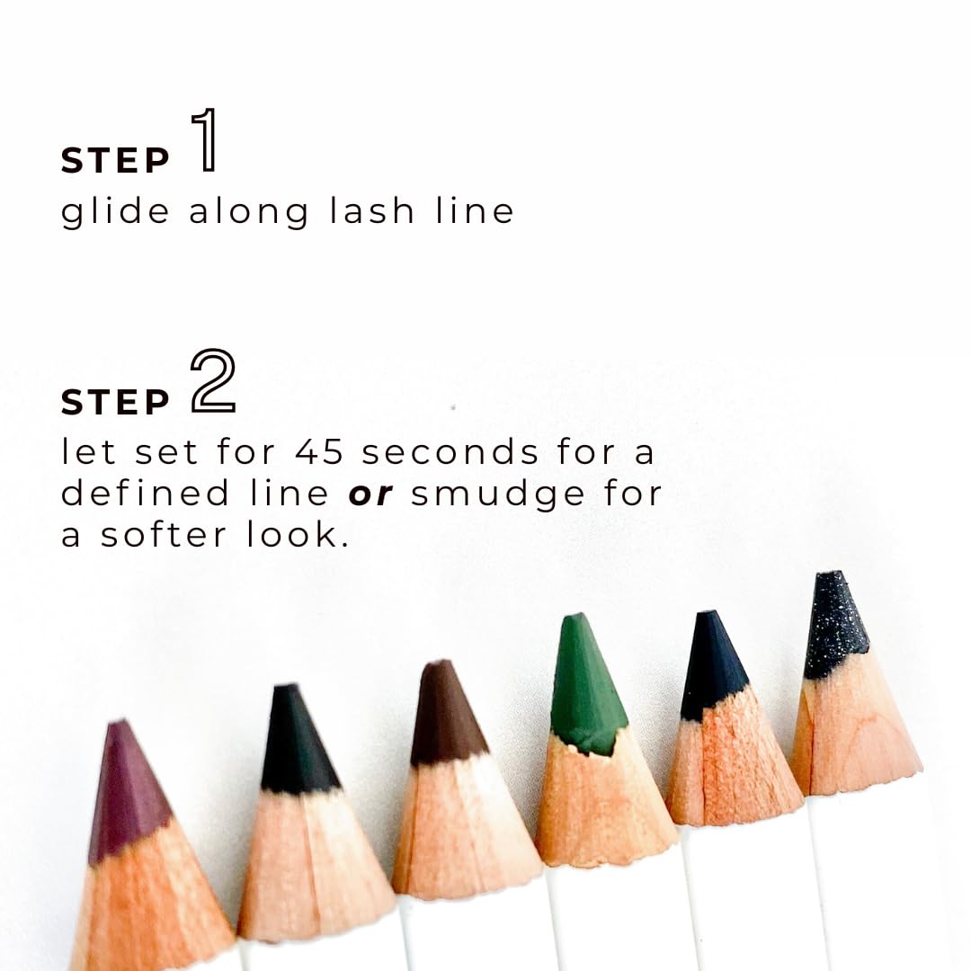 Honeybee Gardens Effortless Eyeliner Pencil – Smoking Gun, Rich Pigment, Long-Wearing, Vegan