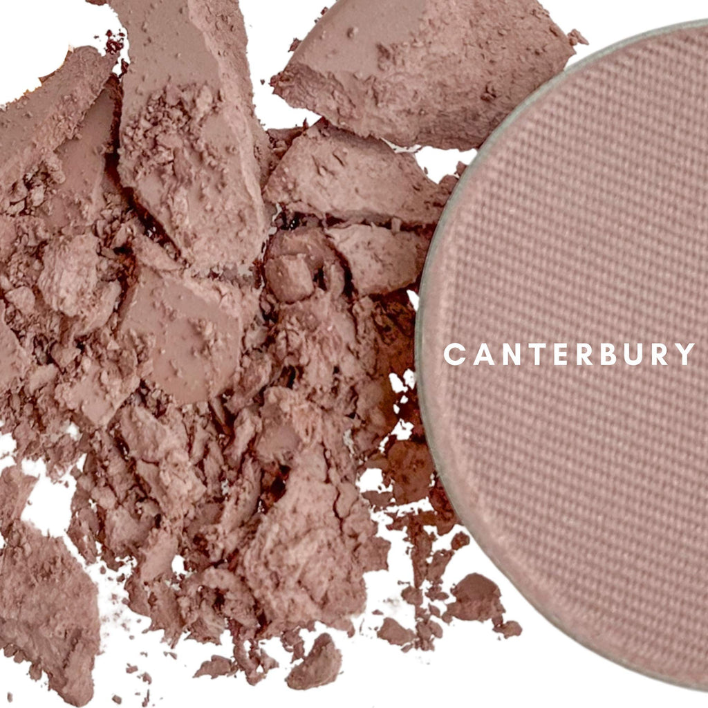 Honeybee Gardens Mini Skinny Duo Eye Shadow Compact – Canterbury & Porcelain | Refillable & Vegan, 26mm Pans