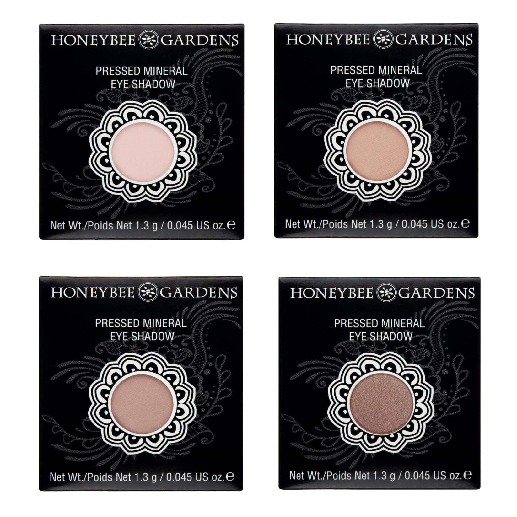 Honeybee Gardens Skinny Dip Refill Pans – 4 Pack (26mm), Pink, Beige & Nude Tones | Vegan