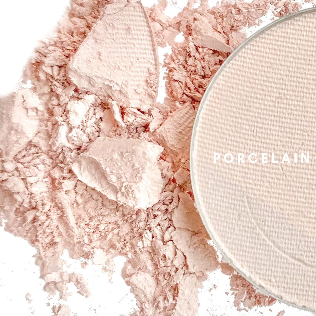 Honeybee Gardens Mini Skinny Duo Eye Shadow Compact – Canterbury & Porcelain | Refillable & Vegan, 26mm Pans