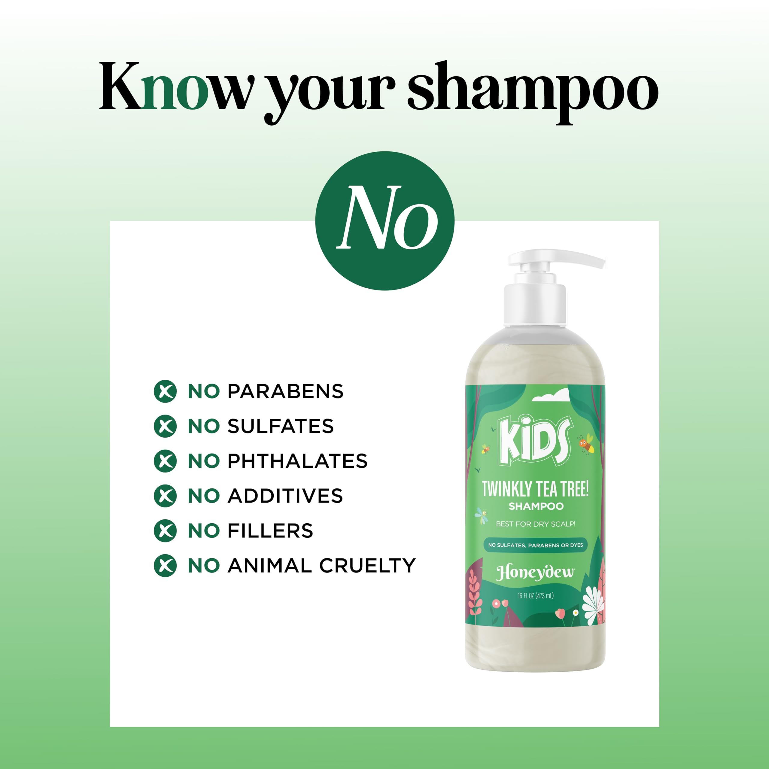 HONEYDEW Cleansing Kids Shampoo for Dry Scalp – Tea Tree & Rosemary Oils