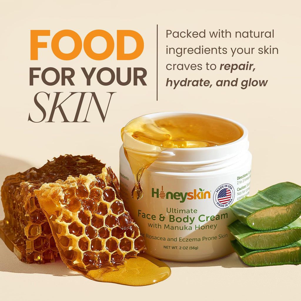 Honeyskin Hydrating Manuka Honey Face Moisturizer & Body Cream – Organic, For Very Dry Skin