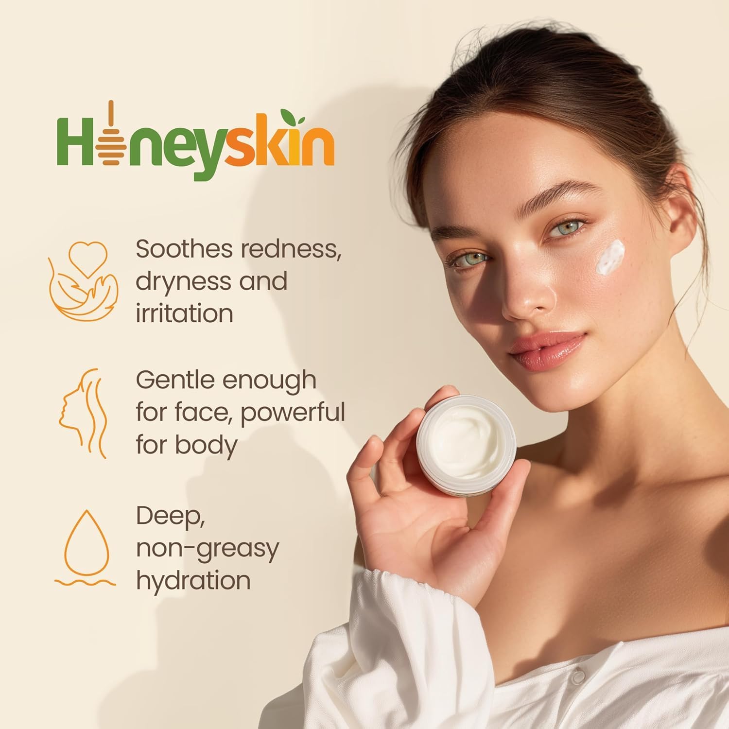 Honeyskin Hydrating Manuka Honey Face & Body Moisturizer – For Extremely Dry Skin (8 oz)